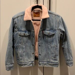 Levi’s limited edition pink Sherpa trucker